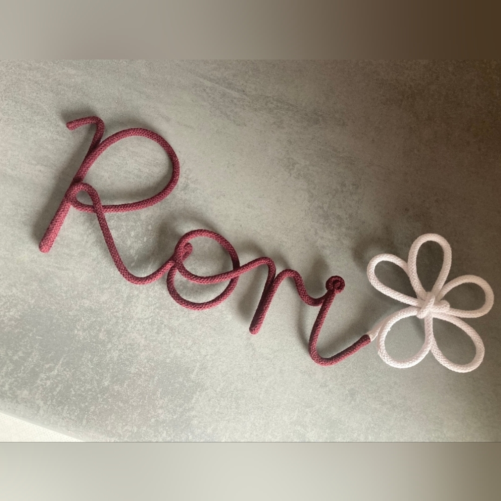 Knitted rope wire name - name signs - nursery decor